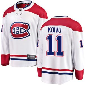 Herren Montreal Canadiens Eishockey Trikot Saku Koivu #11 Breakaway Weiß Fanatics Branded Auswärts